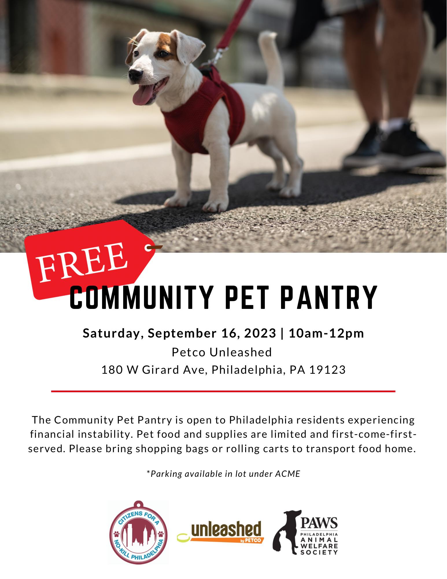 Free pet food pantry sale